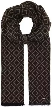 Bugatti Doubleface Scarf Wollanteil, hellbraun, Herren