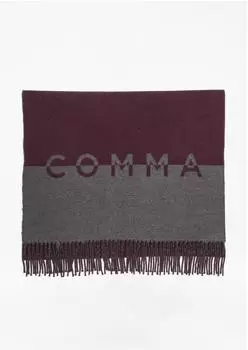 Comma Jacquard-Schal mit abstraktem Muster, bordeaux, Damen (49J1)