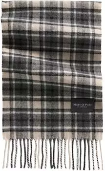 Marc O'Polo Woven Scarf, dunkelbraun / mehrfarbig