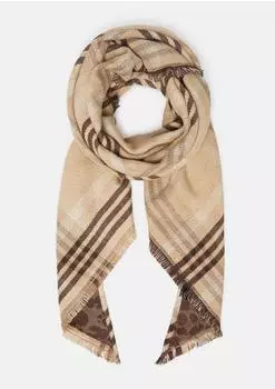 s.Oliver Schal mit Karo-Muster, beige/braun, Damen (2181632)