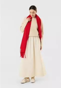 Codello Schal mit Fransen, 100% Polyester, rot, 62x195cm