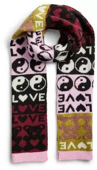 Pieces PCALISA Schal Retro-Jacquard gestrickt, pink (PCALISA SCARF BC)