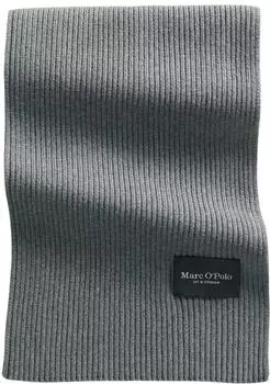 Marc O'Polo Knitted Scarf graphite grey melange, Bio-Baumwolle
