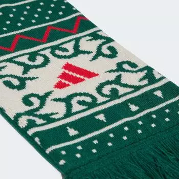 Adidas Schal mit Weihnachtsgrafik, collegiate green / ivory (L9482)