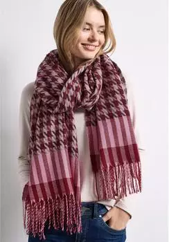 Street One Tuch mit Houndstooth-Muster, Damen, vintage rot (60280849-0)