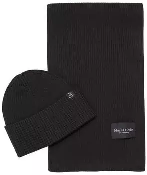 Marc O'Polo Strickm&uuml;tze und Schal Set, grau (Broken Graphite)
