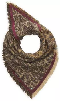 Codello Dreieckstuch mit Leo-Muster, Jacquard, kamel, 135x135x190cm (79714422-0)