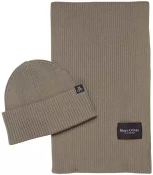Marc O'Polo Strickm&uuml;tze und Schal Set "Driftwood Haze"