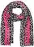 styleBREAKER Schal Leoparden-Print mit Streifen und Fransen, Damen, grau-pink (01017082-M3)
