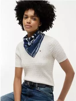 Tommy Hilfiger Tommy Script Silk Square Seidentuch blau (71789843-0)