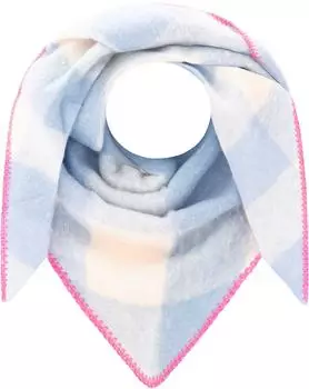Zwillingsherz Dreieckstuch "Karo" gro&szlig;es Karo-Design, weiche Qualit&auml;t, Dreiecksform blau