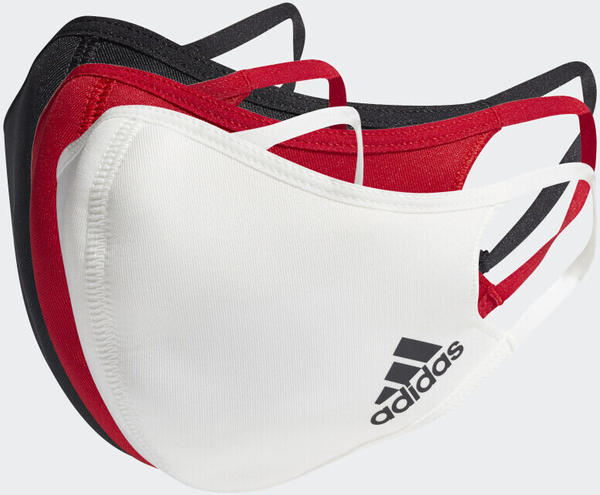 Adidas 3-Pack Face Cover Unisex M/L black/white/power red