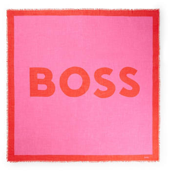 Hugo Boss Quadratisches Tuch mit großem Logo-Print - Style C-Laikyn_1 50497758 Pink ONESI