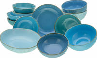 CreaTable Schale "NATURE COLLECTION Aqua" 12 Stk. aus Steinzeug Salatschale,