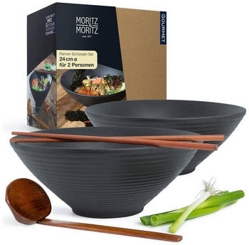 Moritz & Moritz Suppensch&uuml;ssel 2x Ramen Sch&uuml;ssel 4 Personen Inkl St&auml;bchen + L&ouml;ffel