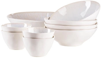 M&auml;ser Frozen 9-teiliges Bowl Set lasiert wei&szlig;