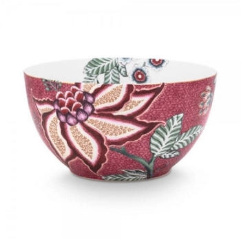 PiP Studio STUDIO Flower Festival scallop Bowl dark pink 15 cm