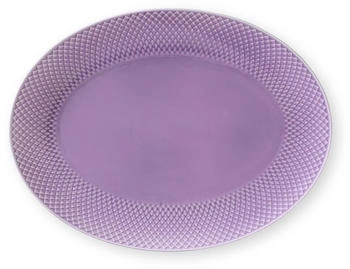 Lyngby Porcelæn Rhombe ovaler Servierteller 35x26,5 cm Lila hell