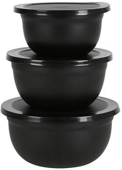 Spetebo R&uuml;hrsch&uuml;ssel Edelstahl schwarz mit Deckel 3er Set