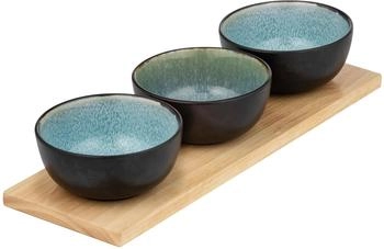 Ladelle Fusion blaugrün 4-teilig Schalen- & Tablett-Set