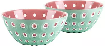 Guzzini Schalen Set Le Murrine in mintgrün-weiß-violett, 2 Stk.