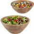 Relaxdays Salatschüssel 2er Set Mangoholz Holz