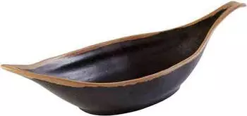 APS CROCKER Blattschale 42x14cm Melamin terrakotta/schwarz