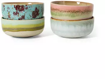 HKliving 70's Dessertschale, Ø 12,5 cm, impression (4er-Set)