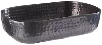 APS CRAFT Schale 23x15,5cm geh&auml;mmerter schwarz Aluminium