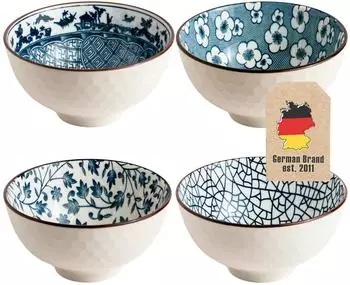 Intirilife Japanisches M&uuml;slischale 11.5 cm Blau
