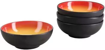 CreaTable Hot Smoothie Bowl Set 4-tlg. Schwarz/Rot/Gelb Steinzeug