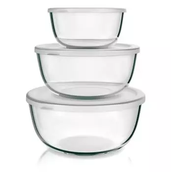 Arendo R&uuml;hrsch&uuml;ssel 27 cm 1,1 l/2,7 l 3-tlg. Glas