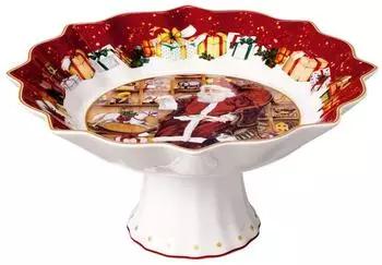 Villeroy & Boch Toy's Fantasy Schale auf Fuss Santa liest Wunschz. mehrfarbig