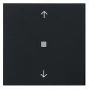Gira Wippe 1fach mit Pfeilsymbolen und Kontrollfenster System 55 Schwarz matt (5388005)