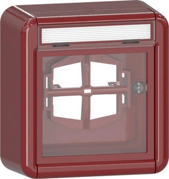 Gira Abdeckung mit Beschriftungsfeld Glasscheibe WG AP Rot (320630)
