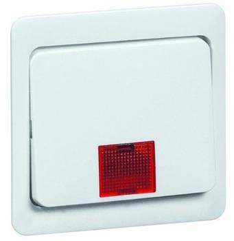 Peha Wippe für Schalter/Taster reinweiß mit roter Linse (80.640.02 N GLK)