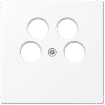 Jung Abdeckung f&uuml;r 4-Loch SAT-TV-Steckdose, Serie LS, schneewei&szlig; matt (LS990-4SAT2WWM)