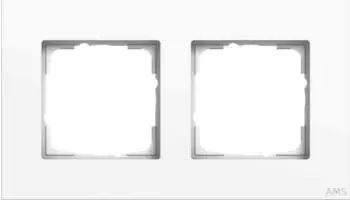 Gira Abdeckrahmen 2-fach Esprit Aluminium lackiert Reinwei&szlig; gl&auml;nzend (212403)