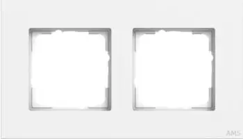 Gira Abdeckrahmen 2-fach Esprit Aluminium lackiert Reinwei&szlig; seidenmatt (212407)