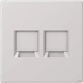 Jung Abdeckung (gerastet) f&uuml;r Modular-Jack-Steckbuchsen 2fach UMA-CAT6A RADIALL Panduit Assmann Thermoplast Serie LS lichtgrau LS1969-2WELG