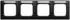 Busch-Jaeger Busch-balance SI Abdeckrahmen 4-fach mit Sichtfenster, schwarz matt (2CKA001754A4950)
