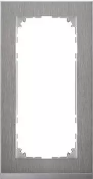 Merten M-Pure Decor Rahmen 2-fach ohne Mittelsteg Edelstahl/Aluminium (MEG4025-3646)