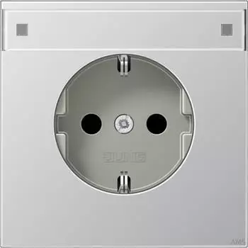 Jung Zentralplatte f&uuml;r SCHUKO-Steckdosen mit Schriftfeld, Aluminium (AL1520KINAPL)