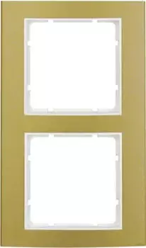 Berker B.3 Rahmen 2-fach Alu gold/polarwei&szlig; (10123046)