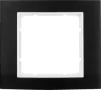 Berker 10113025, Berker 10113025 Rahmen 1-fach B.3 Alu schwarz/Polarwei&szlig;