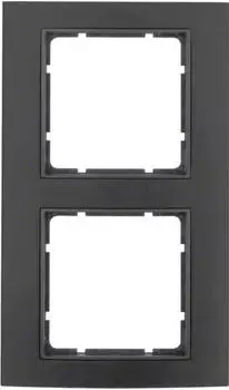 Berker Rahmen 2-fach Serie B.3 Aluminium schwarz/anthrazit (10123005)