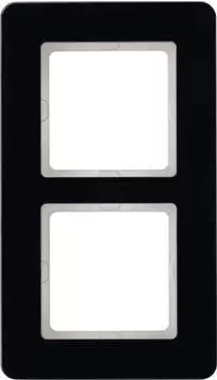 Berker Q.7 Abdeckrahmen 2-fach Glas schwarz (10126076)