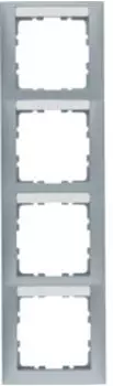 Berker S.1 Rahmen 4-fach senkrecht mit Beschriftungsfeld, Aluminium matt (10149959)