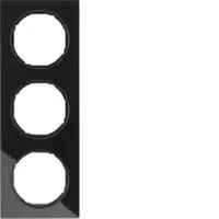 Berker 10132216, Berker 10132216 Rahmen 3fach R.3 Glas, schwarz