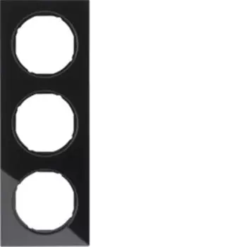 Berker Abdeckrahmen R.3 3-fach Glas schwarz (10132216)